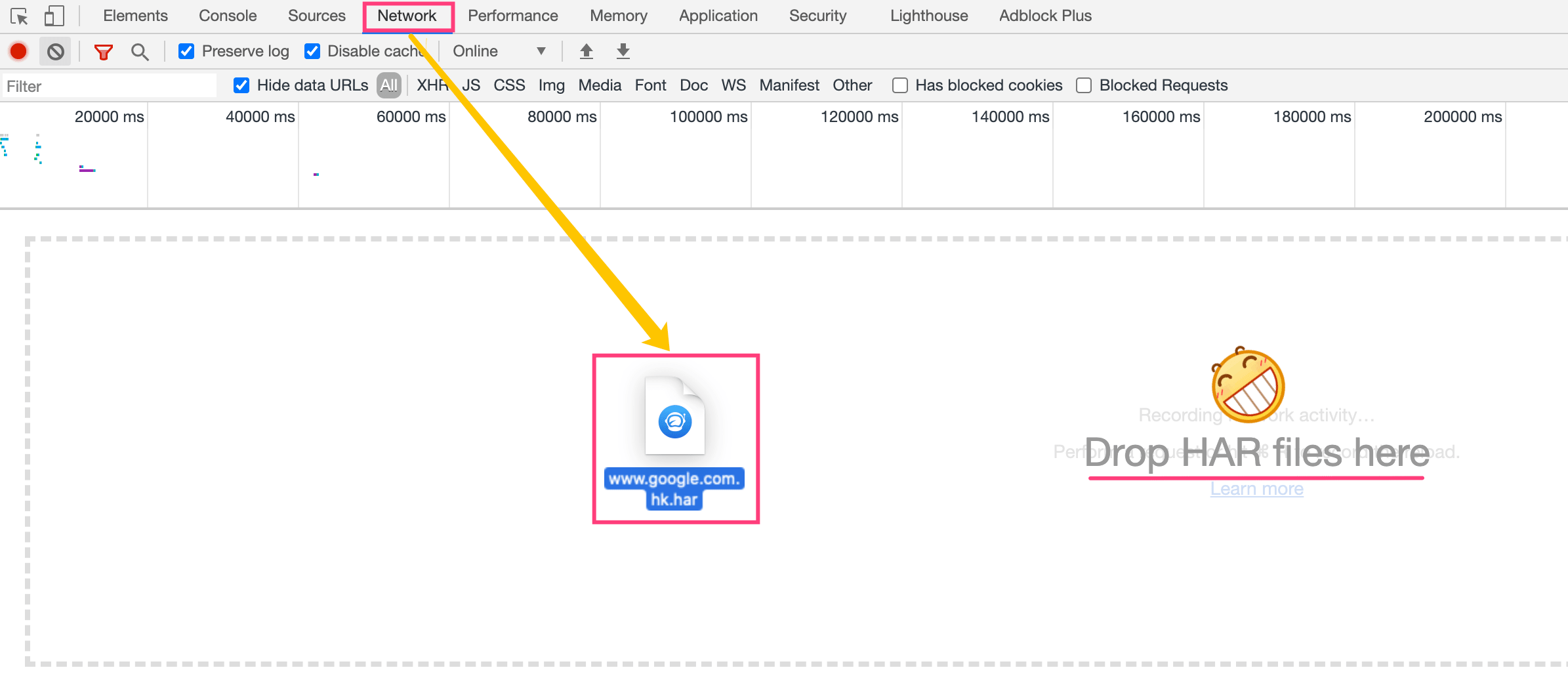 谷歌Har文件的用处 - Chrome导入Har文件