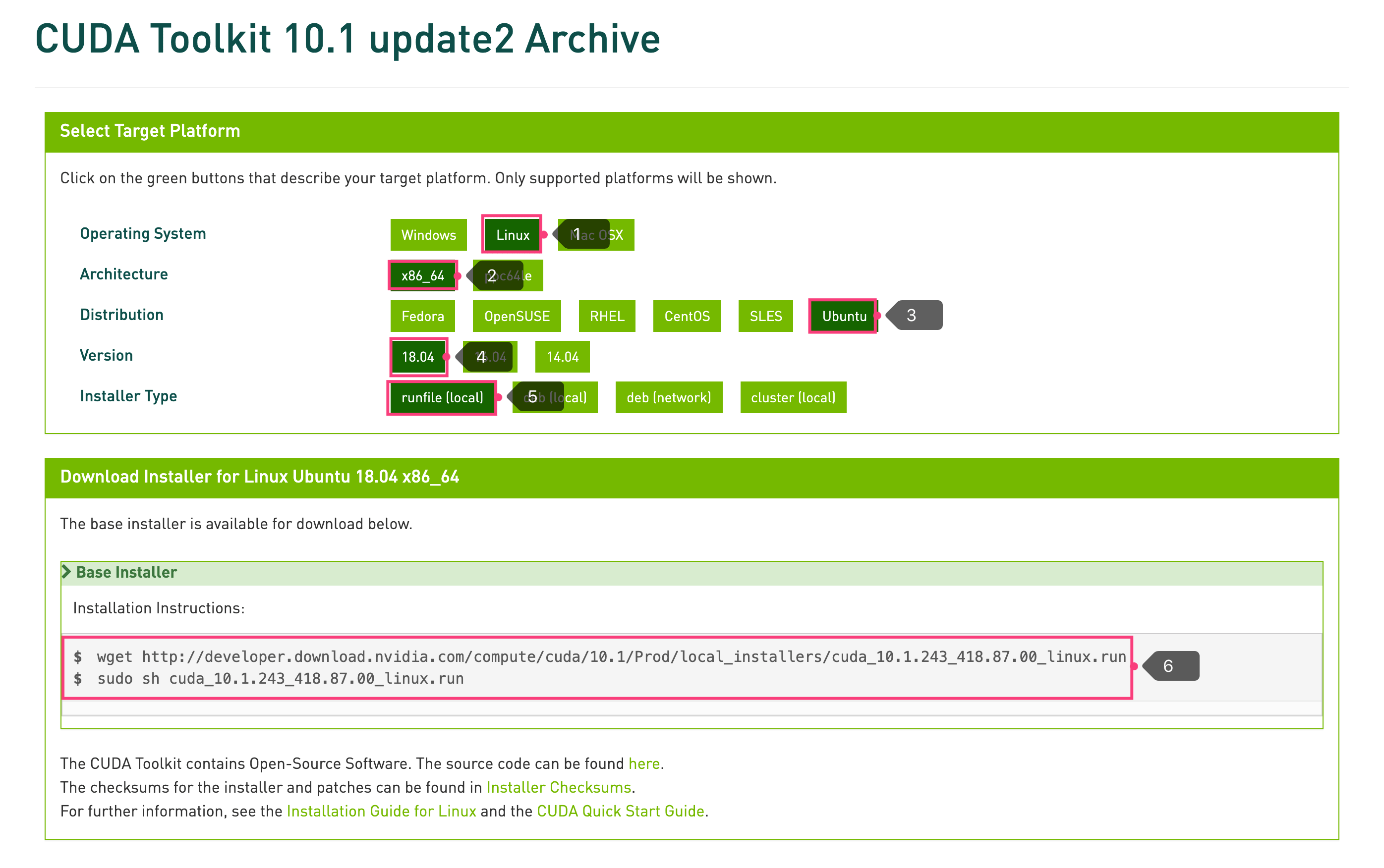 下载对应CUDA版本的runfile文件