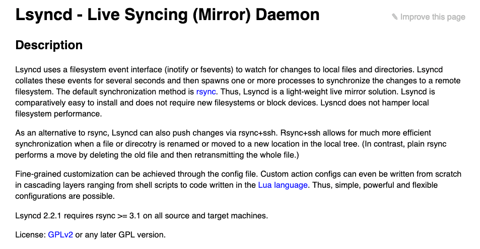 使用lsyncd来完成实时同步