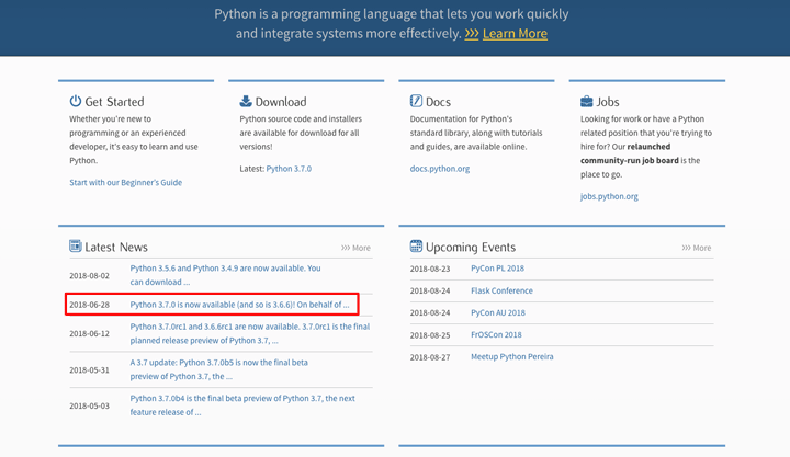 热烈欢迎Python3.7的到来